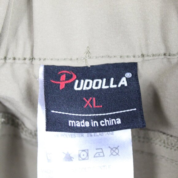 Pudolla Men's Hiking Cargo Shorts Quick Dry Outdoor Travel Leisure Khaki Size XL - Picture 3 of 6